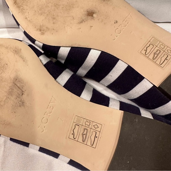 JCrew Navy & White striped shoes 👠 - Picture 2 of 7